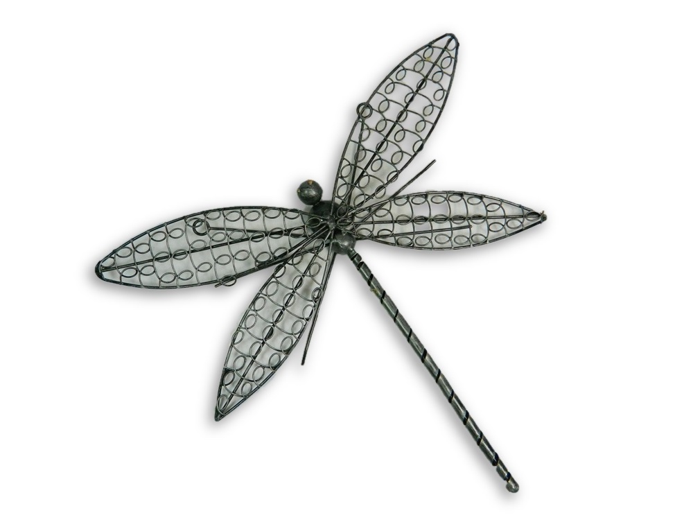 Silver Wire Dragonfly Wall Art - Small
